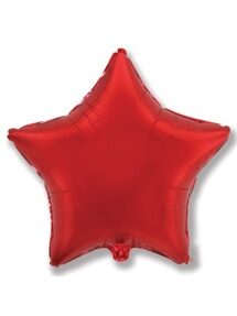Шар Мини звезда,Красный,(9"/23 см)